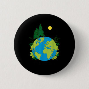 Earth day planet nature green planet save the eart 6 cm round badge
