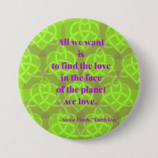 "Earth Day" poem button by Annie Finch