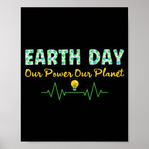 Earth day power 2026 planet men women kids cute poster