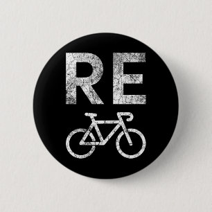 Earth Day Recycle Bicycle Pun  6 Cm Round Badge
