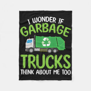 Earth Day Recycle Garge Truck Funny Boys Toddler  Fleece Blanket