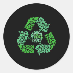Earth Day Recycle Logo Vintage Recycling Gift 1  Classic Round Sticker