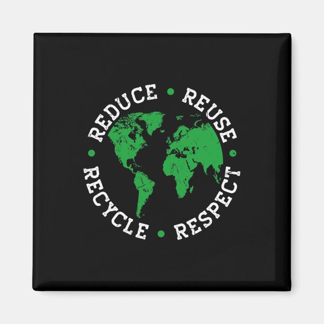 Earth Day Recycle Reduce Reuse Respect World Envir Magnet (Front)