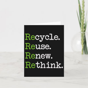 Earth Day Recycle Reuse Renew Rethink Environmenta Card