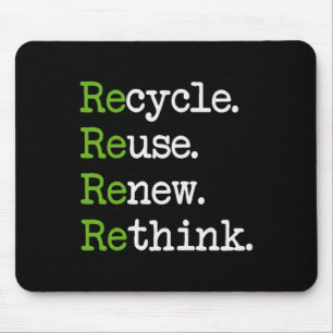Earth Day Recycle Reuse Renew Rethink Environmenta Mouse Mat