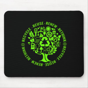 Earth Day Recycle Tree Environmental Activism Mouse Mat