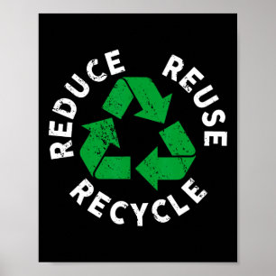 Earth Day Reduce Reuse Recycle Awesome Recycling Poster