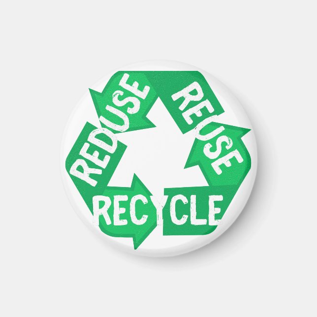 Earth Day Reduce Reuse Recycle Mobius Loop Magnet (Front)