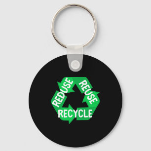 Earth Day Reduce Reuse Recycle Mobius Loop T Shirt Key Ring
