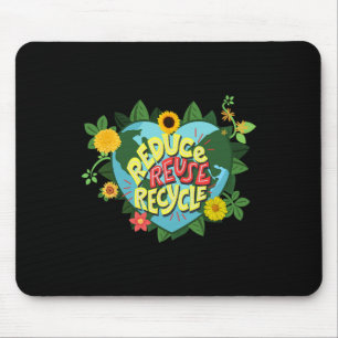 Earth Day Reduce Reuse Recycle Save Planet Veganua Mouse Mat