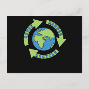 Earth Day Reduce Reuse Recycle - Waste Management Postcard
