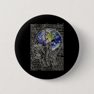 Earth Day Restore Earth Brain Art Save The Planet 6 Cm Round Badge