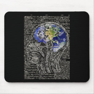 Earth Day Restore Earth Brain Art Save The Planet Mouse Mat