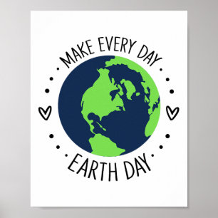 Earth Day Restore Earth Flower Art Save The Planet Poster