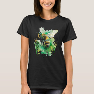 Earth Day Restore Earth Honey Bee Watercolor Green T-Shirt