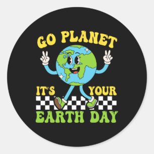 Earth Day Restore Earth Nature Planet Cute Earth D Classic Round Sticker