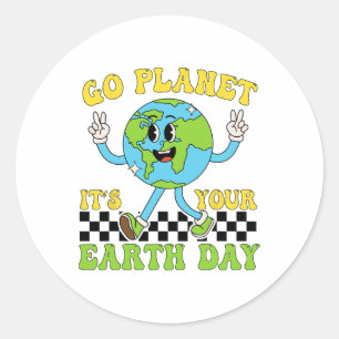Earth Day Restore Earth Nature Planet Cute Earth D Classic Round Sticker