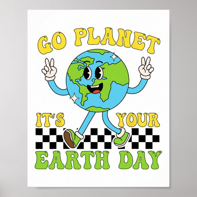 Earth Day Restore Earth Nature Planet Cute Earth D Poster (Front)