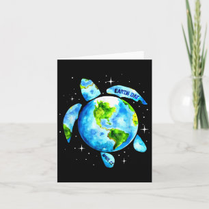 Earth Day Restore Earth Sea Turtle Art Save The Pl Card