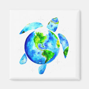 Earth Day Restore Save The Planet Earth Sea Turtle Magnet