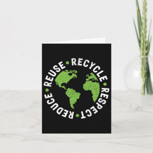 Earth Day Reuse Recycle Reduce Respect Grunge Card