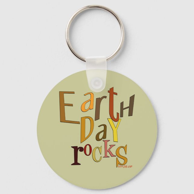 Earth Day Rocks Keychain (Front)