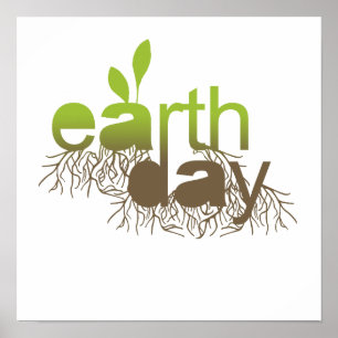 Earth Day roots brown Poster