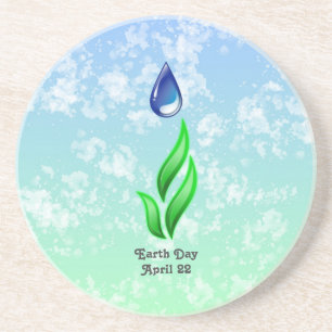 Earth Day Sandstone Coaster
