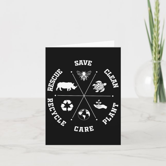 Earth Day Save Bees Rescue Animals Recycle Plastic Card (Front)