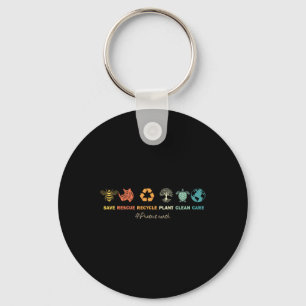 Earth Day Save Bees Rescue Animals Recycle Plastic Key Ring