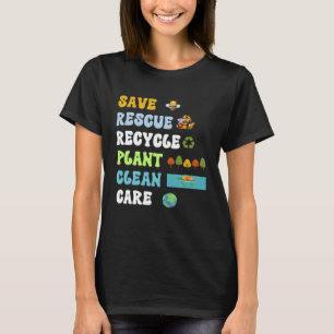 Earth Day Save Bees Rescue Animals Recycle Plastic T-Shirt
