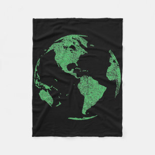 Earth Day Save Our Planet Climate Change Globe Wor Fleece Blanket