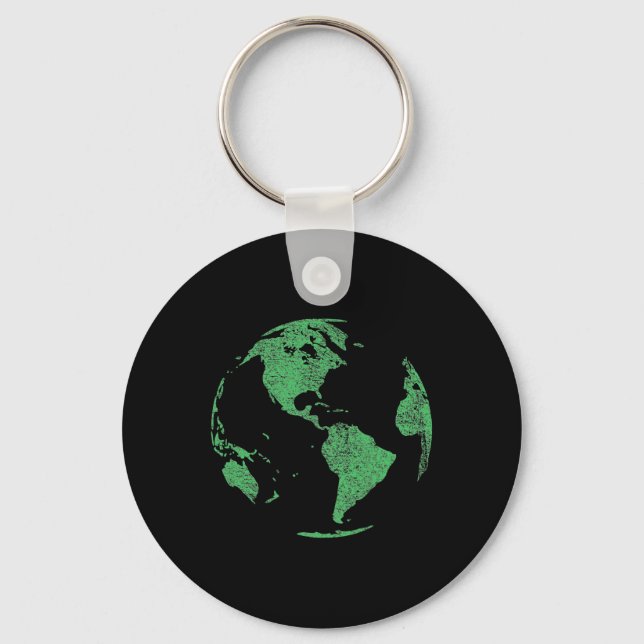 Earth Day Save Our Planet Climate Change Globe Wor Key Ring (Front)