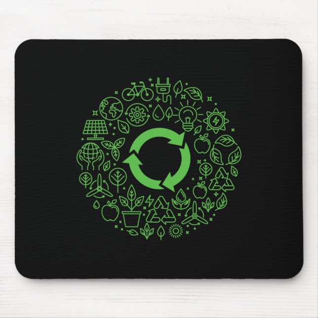Earth Day Save Our Planet Recycle Environmental  Mouse Mat (Front)