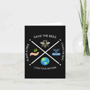 Earth Day Save The Bees Plant More Trees Clean The Card