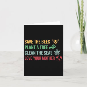 Earth Day Save The Bees Plant More Trees Clean The Card
