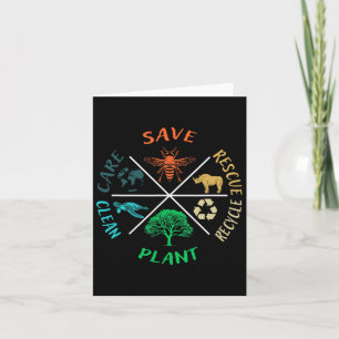Earth Day Save The Bees Plant More Trees Clean The Card