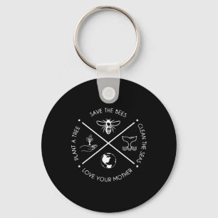 Earth Day Save The Bees Plant More Trees Clean The Key Ring