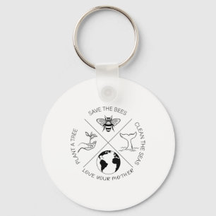 Earth Day Save The Bees Plant More Trees Clean The Key Ring