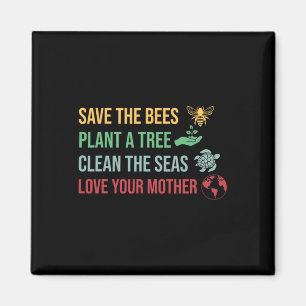 Earth Day Save The Bees Plant More Trees Clean The Magnet