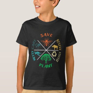 Earth Day Save The Bees Plant More Trees Clean The T-Shirt