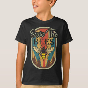 Earth Day Save The Bees Retro Graphic Earth Day Pa T-Shirt