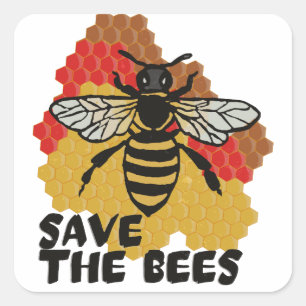 Earth Day, Save The Bees Square Sticker