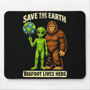 Earth day save the earth bigfoot funny earth day mouse mat