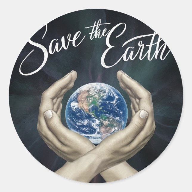 Earth Day Save The Earth Children's Classic Round Sticker (Front)