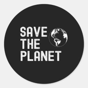 Earth Day Save The Planet1 Classic Round Sticker
