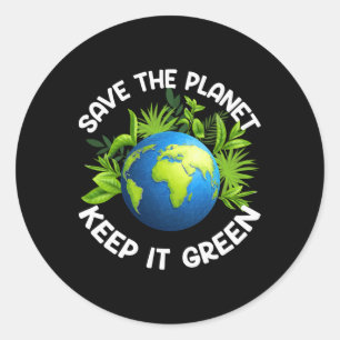 Earth Day Save The Planet Classic Round Sticker