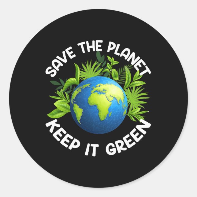 Earth Day Save The Planet  Classic Round Sticker (Front)