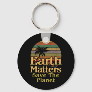 Earth Day Save The Planet Vintage Retro Gift Key Ring