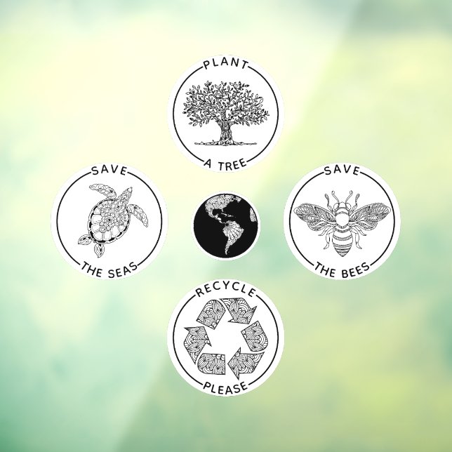 Earth Day Save the Planet  Window Cling (Sheet 3)